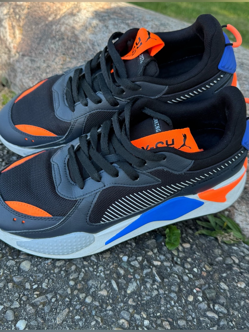 PUMA RS-X Geek Men’s Sneakers Size 10 Black Orange Blue